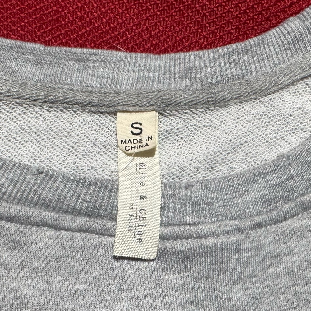 Jolie Heather Gray Sweatshirt with Metallic Rings - Picture 2 of 5